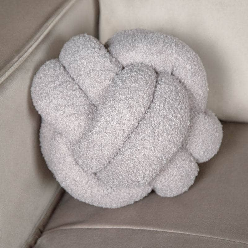 Grey 2024 knot pillow