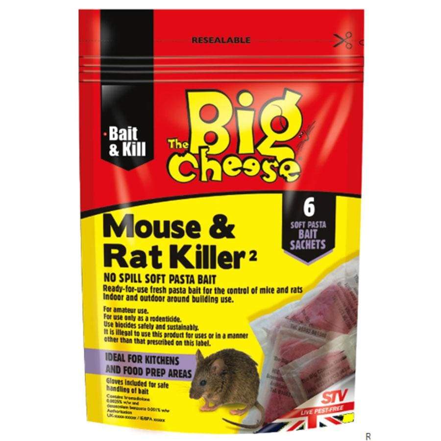 The Big Cheese Mouse & Rat Killer2 Grain Bait Sachets 25g