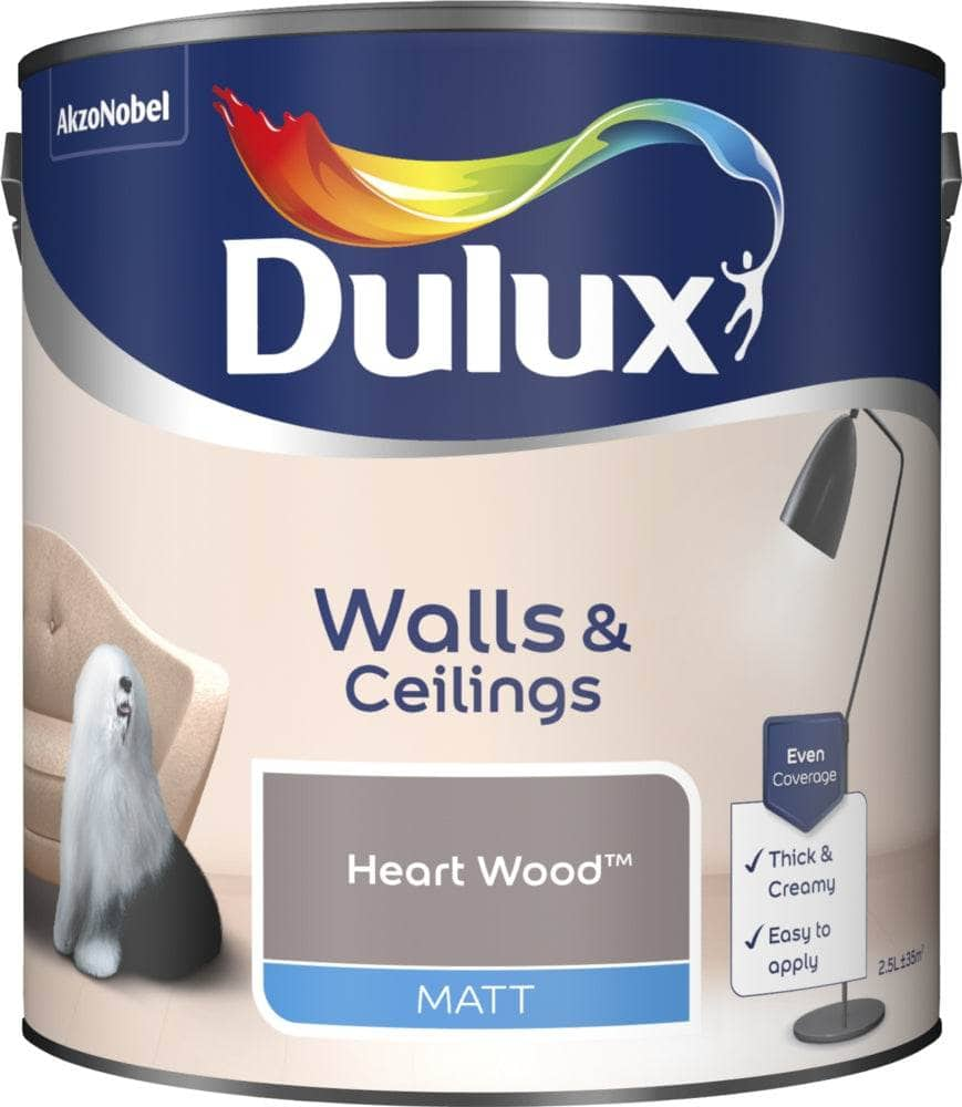 Paint  -  Dulux Matt Emulsion 2.5L - Heart Wood  -  50141605