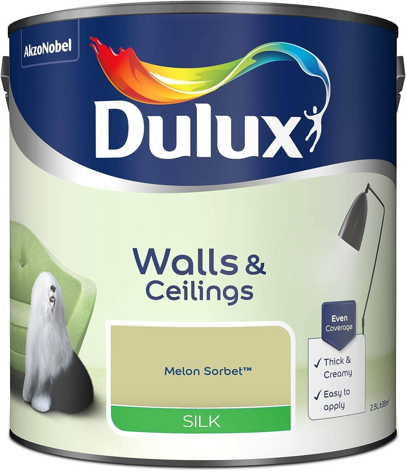 Paint  -  Dulux Silk Emulsion 2.5L - Melon Sorbet  -  50141612