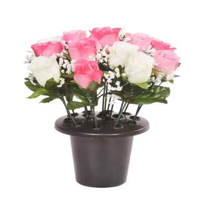 Pink Rosebud Grave Pot 25cm