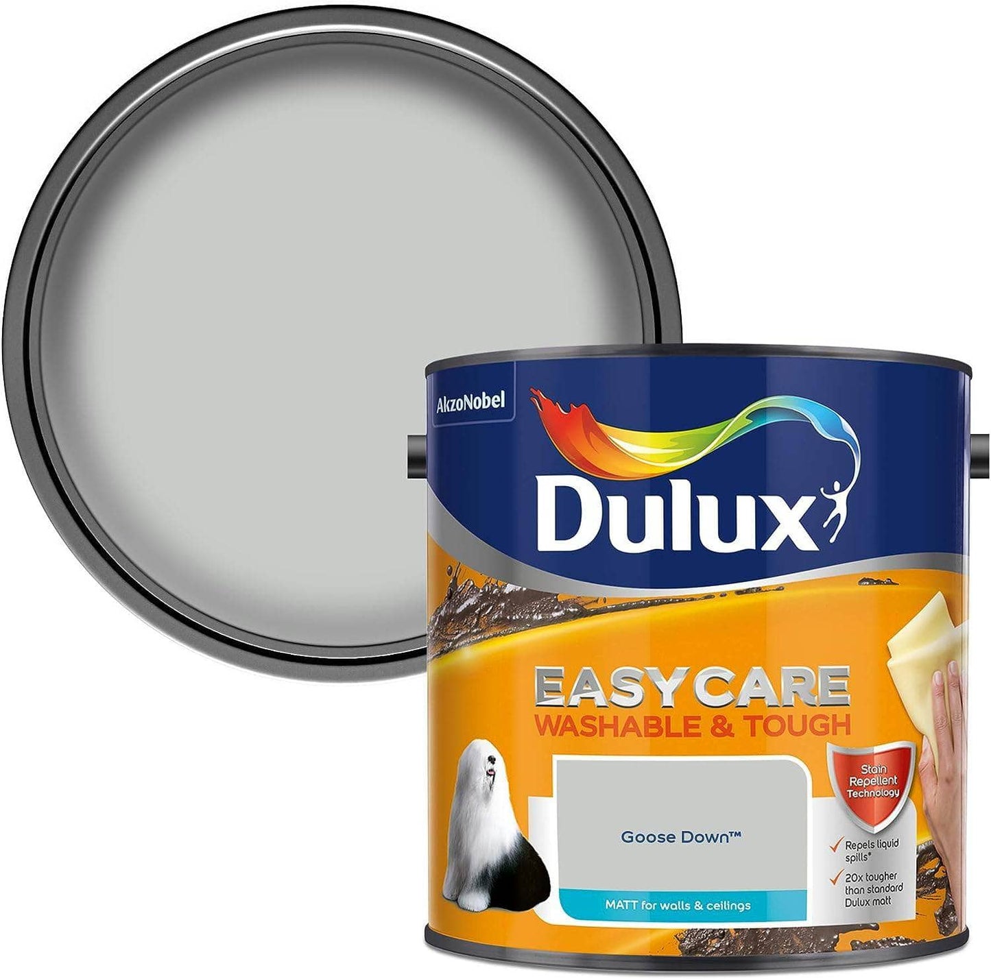 Paint  -  Dulux Easycare Matt Emulsion 5L - Goose Down  -  50148661