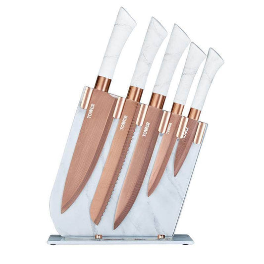  -  Marble Rose Gold 5 Piece Knife Set  -  50149745