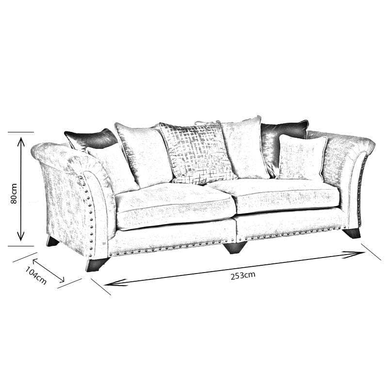 Furniture  -  Provence Grey 4 Seat Sofa  -  50152010