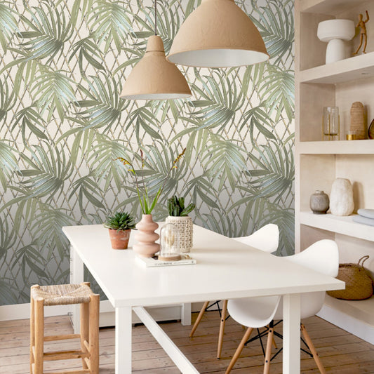 Rasch B31 Paradise Palm Green Wallpaper - 539561