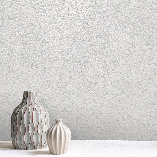 Rasch B04 Ravella Textured Silver & Grey Wallpaper - 544220