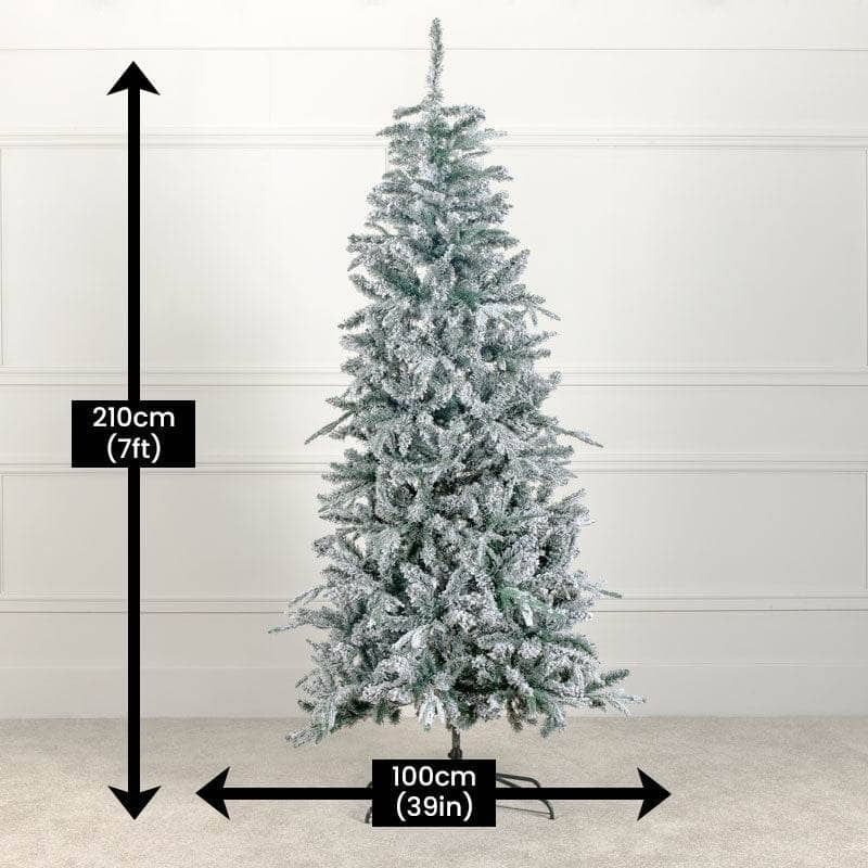 Christmas  -  Flocked Mont Blanc Slim 7ft Christmas Tree  -  60001092