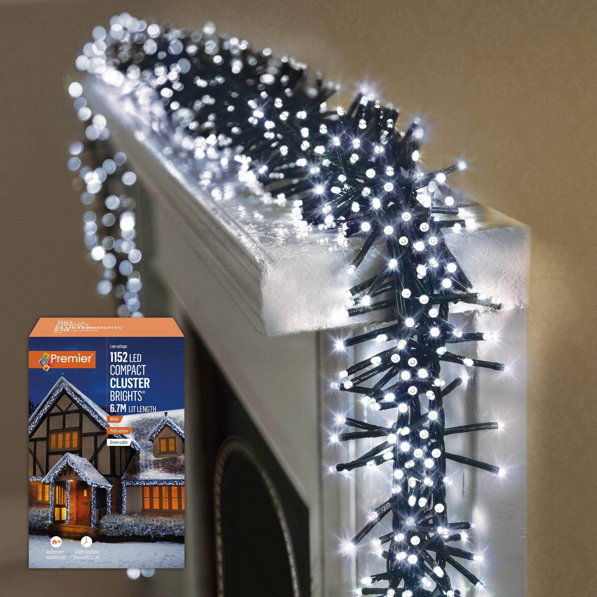 Christmas  -  1152 Cool White LED Compact Cluster Lights  -  60001108