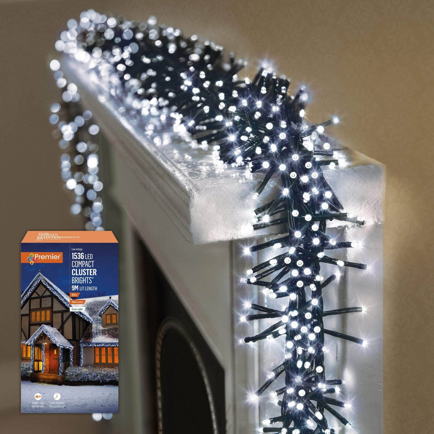 Christmas  -  1536 Cool White LED Compact Cluster Lights  -  60001110