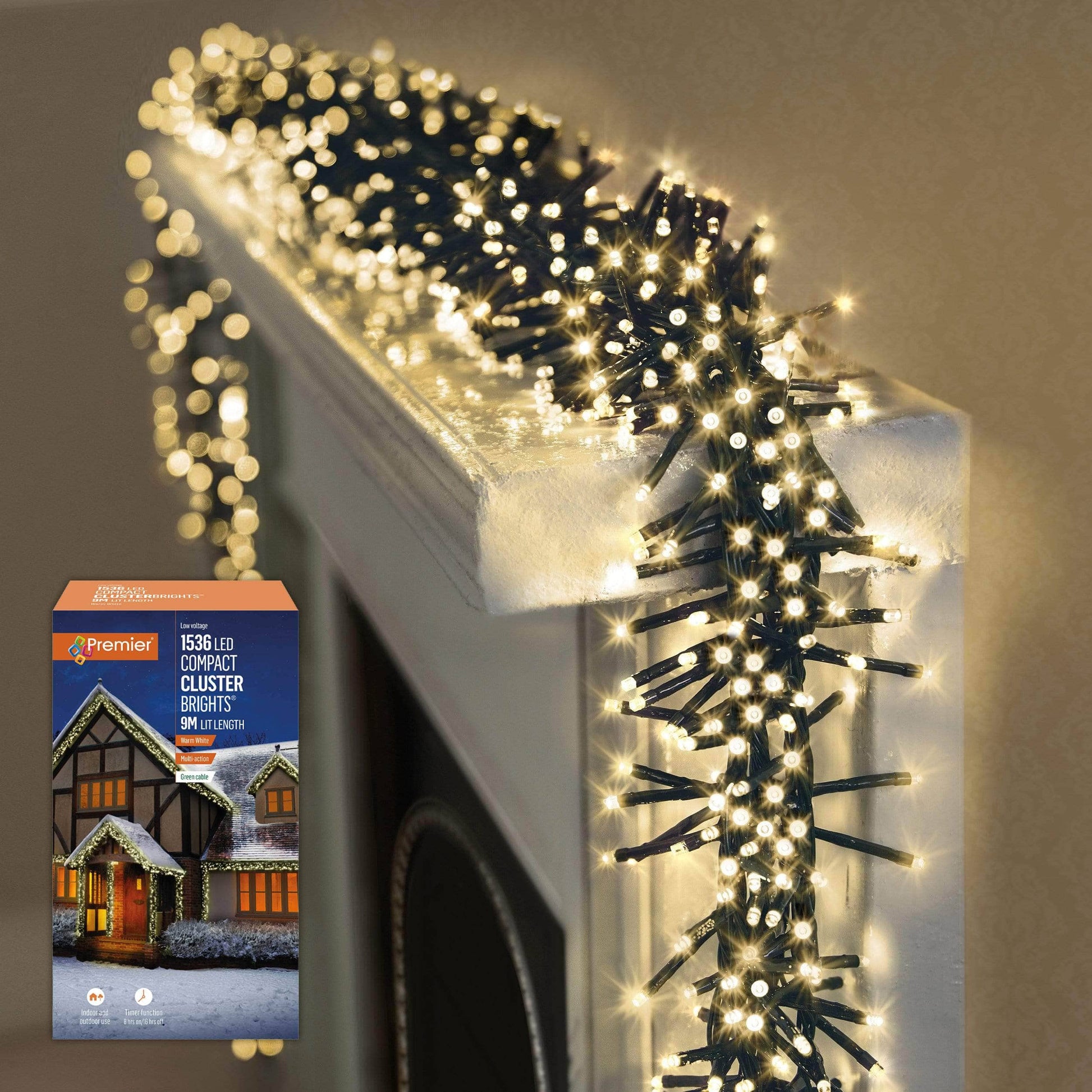 Christmas - 1536 Warm White LED Compact Cluster Lights - 60001112