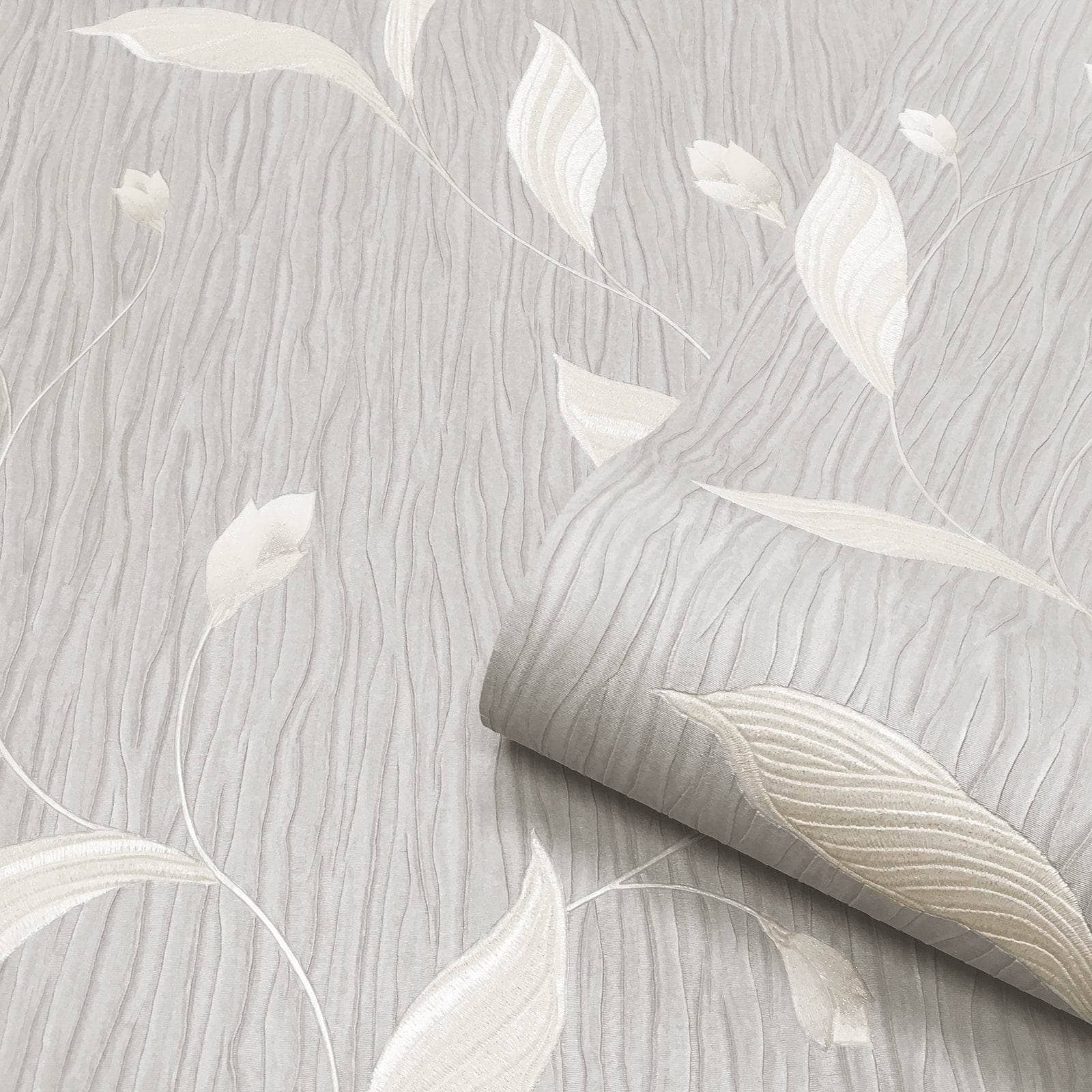 Wallpaper  -  Belgravia Tiffany Fiore Trail Soft Silver Wallpaper - GB41319  -  60002021