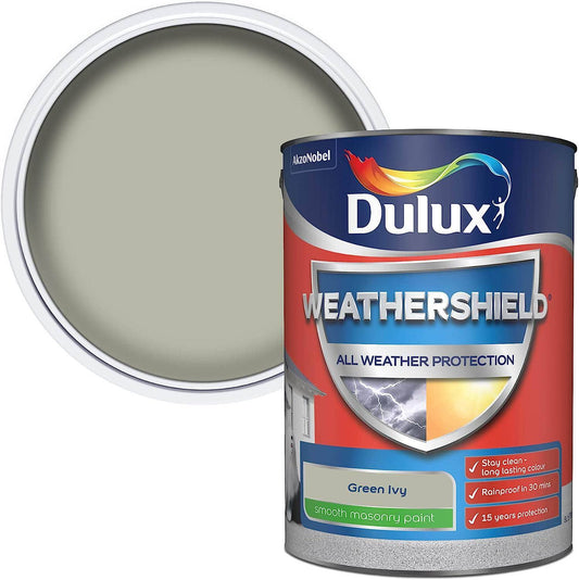 Paint  -  Dulux Weathershield 5L Masonry Paint - Green Ivy  -  60003597