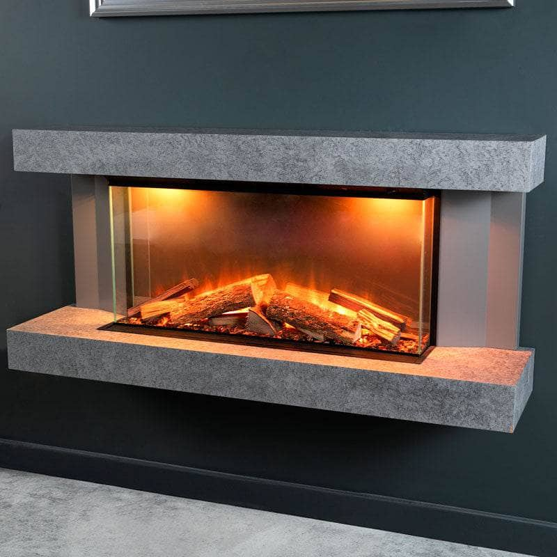 Fireplaces  -  Flare Electric Wall Mounted Fire with Logs  -  60004314