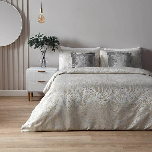 Homeware  -  Marble Duvet Set - Oyster  - 