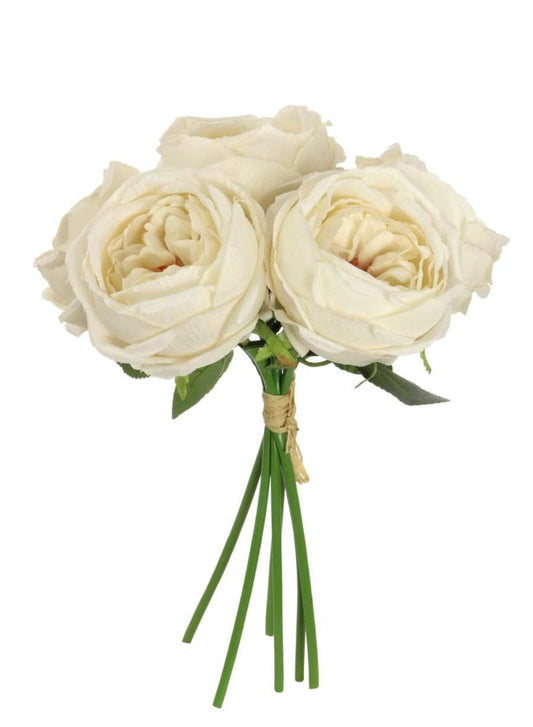 Homeware  -  Silk Vintage Hand Tied Rose Bunch - Oyster  -  60005714