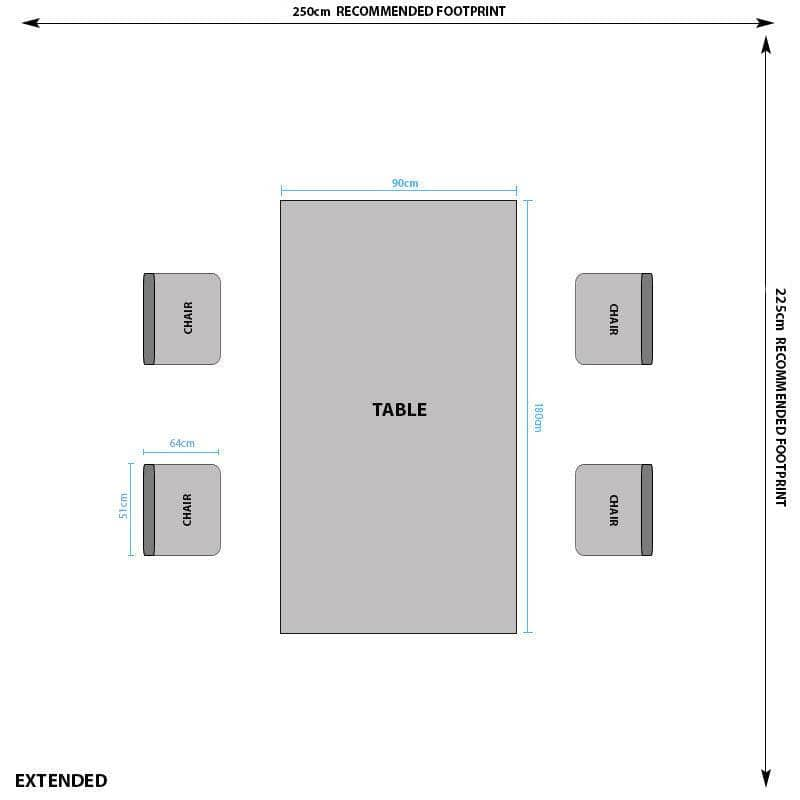 Furniture  -  Lincoln Extending Table with 4 Vancouver Emerald Chairs  -  60005959