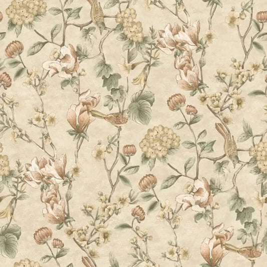 Wallpaper  -  Holden Floral Bird Trail Cream Wallpaper - 13600  -  60009450