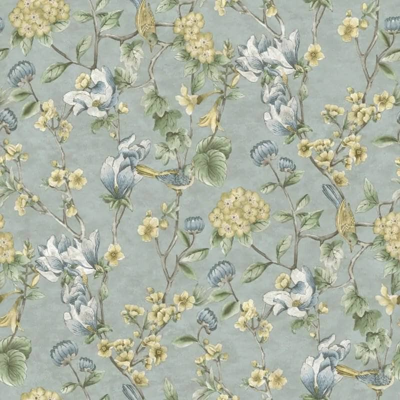 Wallpaper  -  Holden Floral Bird Trail Blue Wallpaper - 13602  -  60009451