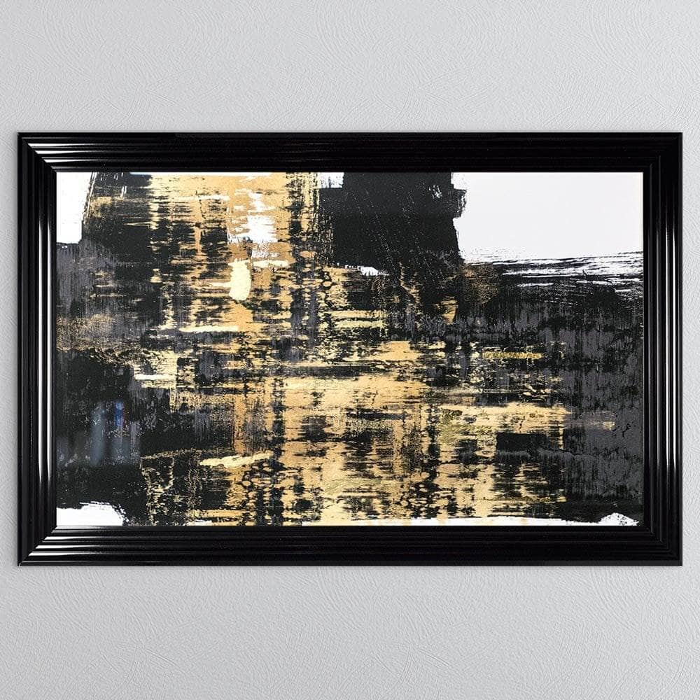 Pictures  -  Black & Gold Abstract Framed Picture 1  -  60010914