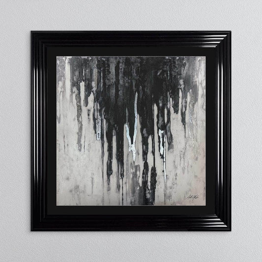 Pictures  -  Abstract Silver Dripping Keys No.1 Framed Picture - 90 x 90cm  -  60010935