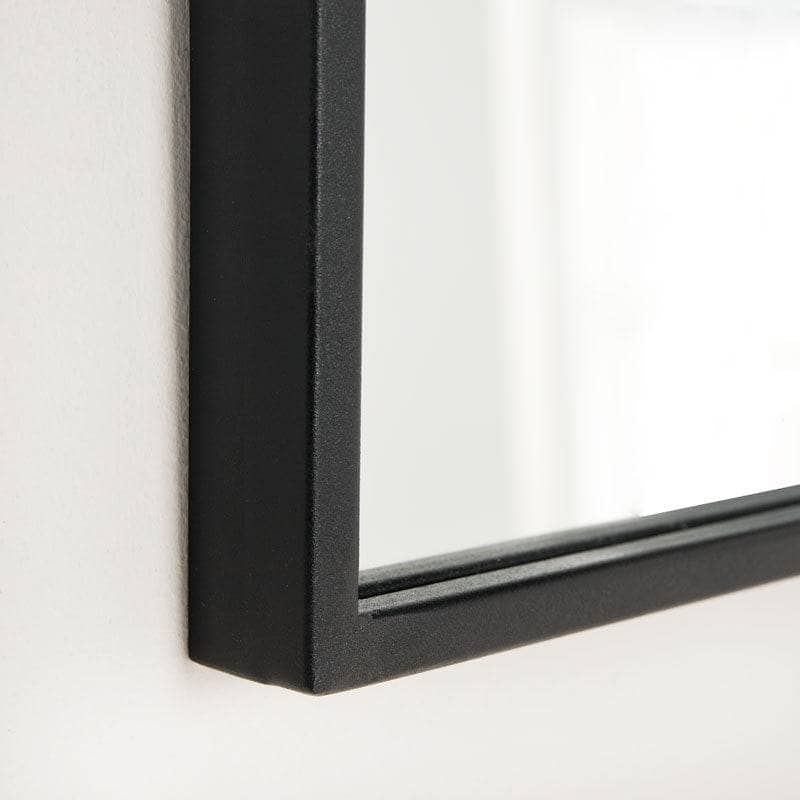 Mirrors  -  Black Arch Top Window Mirror 80x120cm  -  60010951