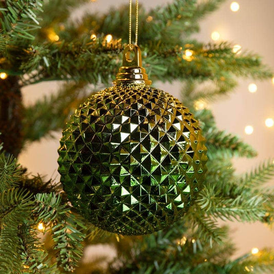 Christmas  -  Two Tone Durian Ball Christmas Bauble - 13cm  -  60011096