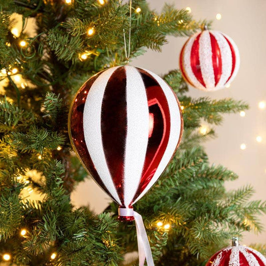 Christmas  -  Shiny Red Balloon Christmas Bauble - 15cm  -  60011097