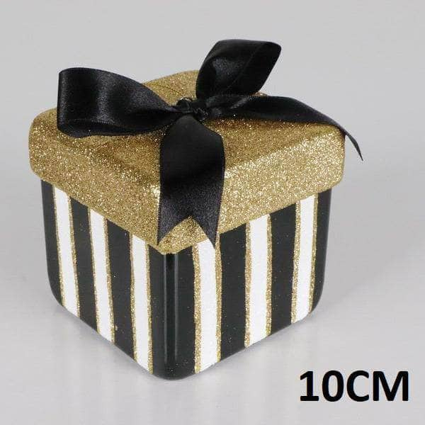 Christmas  -  Black & White Gift Box Christmas Decoration - 10cm  -  60011101