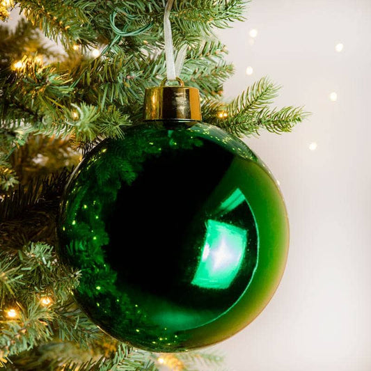 Christmas  -  Green Shiny Large Bauble - 20cm  -  60011125