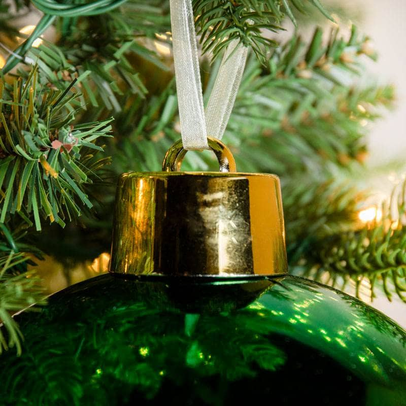 Christmas  -  Green Shiny Large Bauble - 20cm  -  60011125