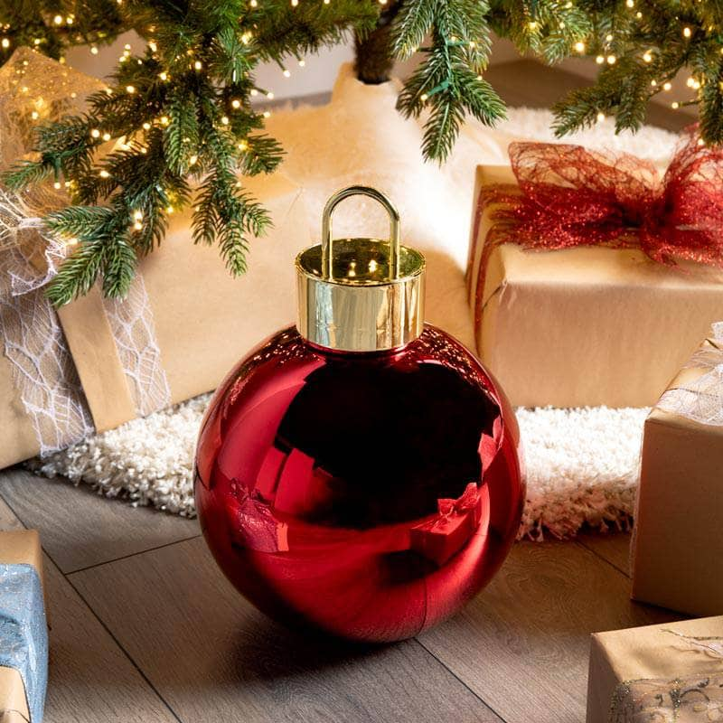 Christmas  -  Red Giant Glass Sphere Christmas Bauble - 25cm  -  60011130