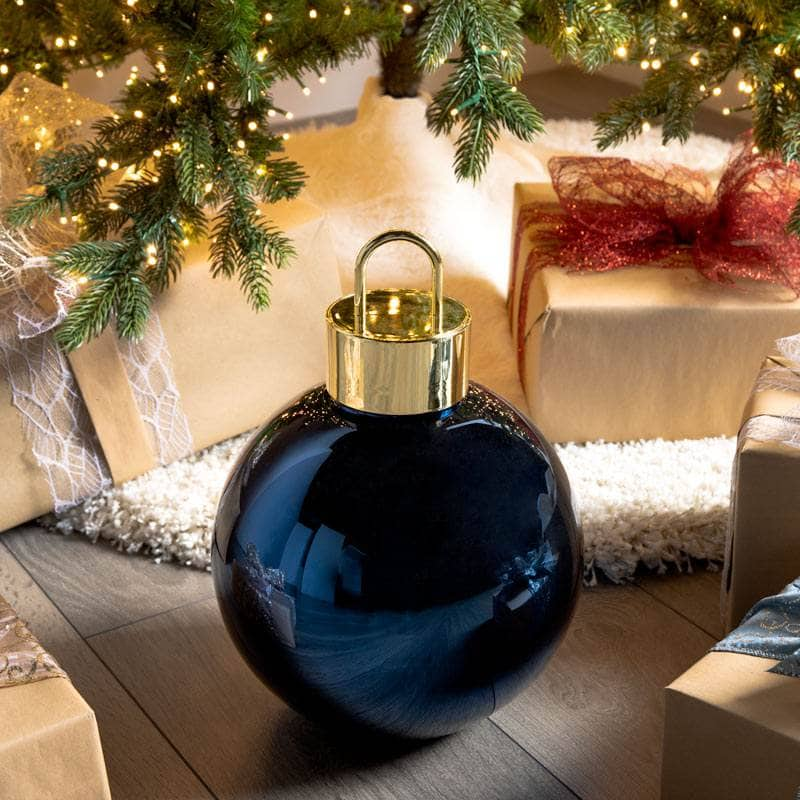 Christmas  -  Blue Giant Glass Sphere Christmas Bauble - 25cm  -  60011132