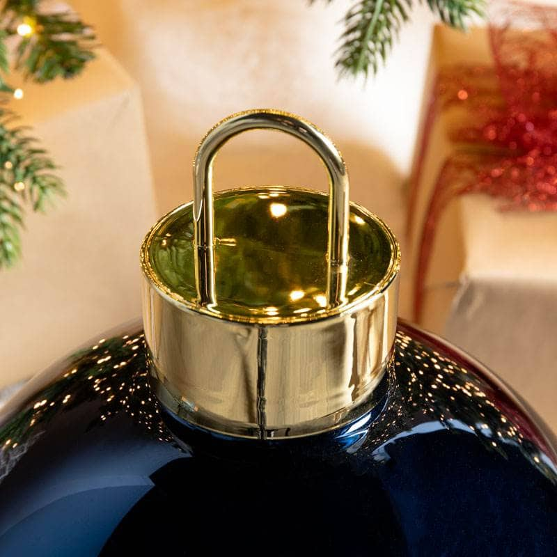 Christmas  -  Blue Giant Glass Sphere Christmas Bauble - 25cm  -  60011132