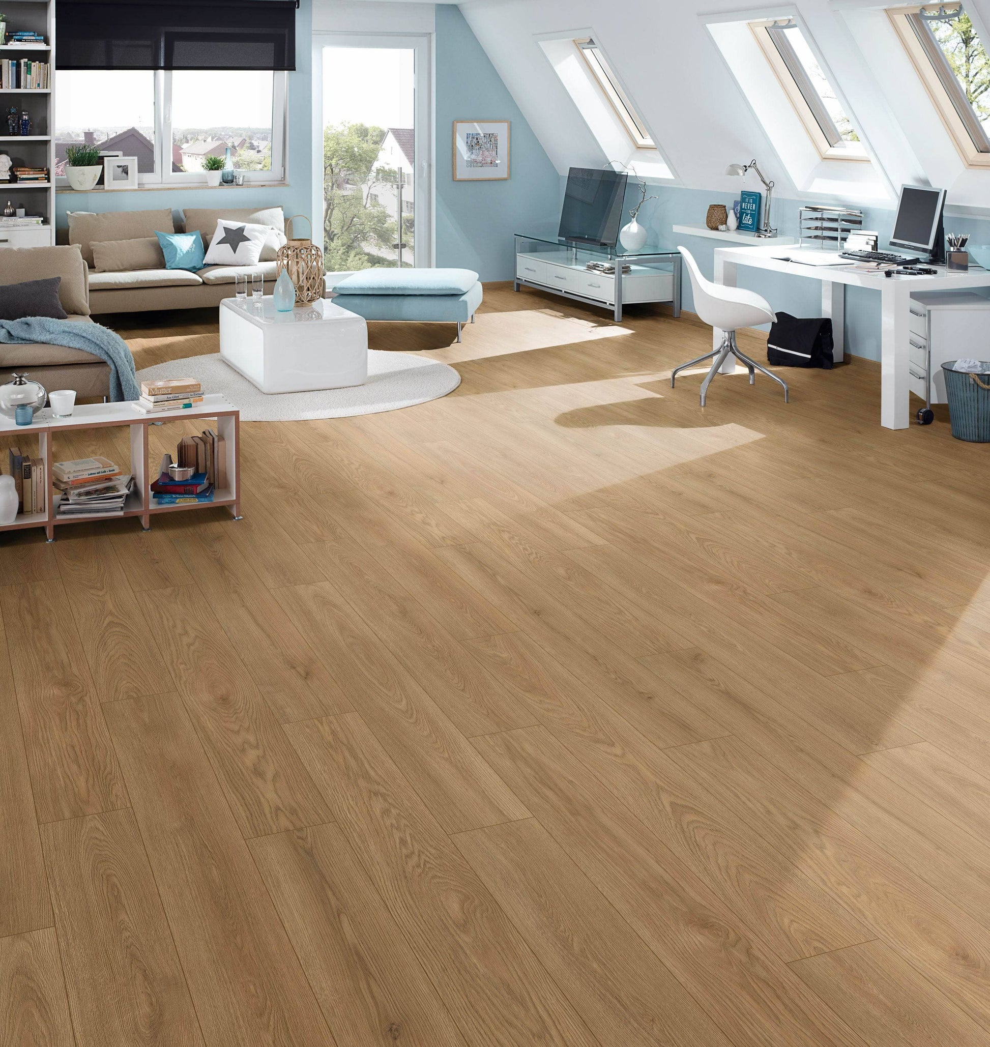 Flooring & Carpet  -  Krono Supernatural Wheat comfort oak 10mm Laminate Flooring (2.26m² Pack)  -  60011163