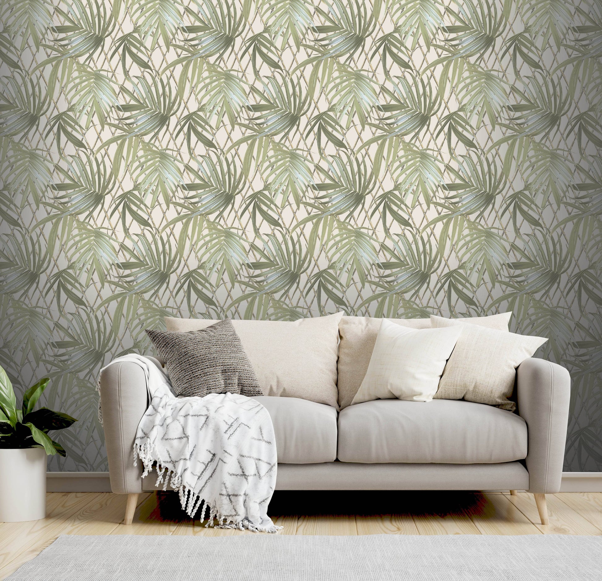 Wallpaper  -  Rasch B31 Paradise Palm Green Wallpaper - 539561  -  60011353