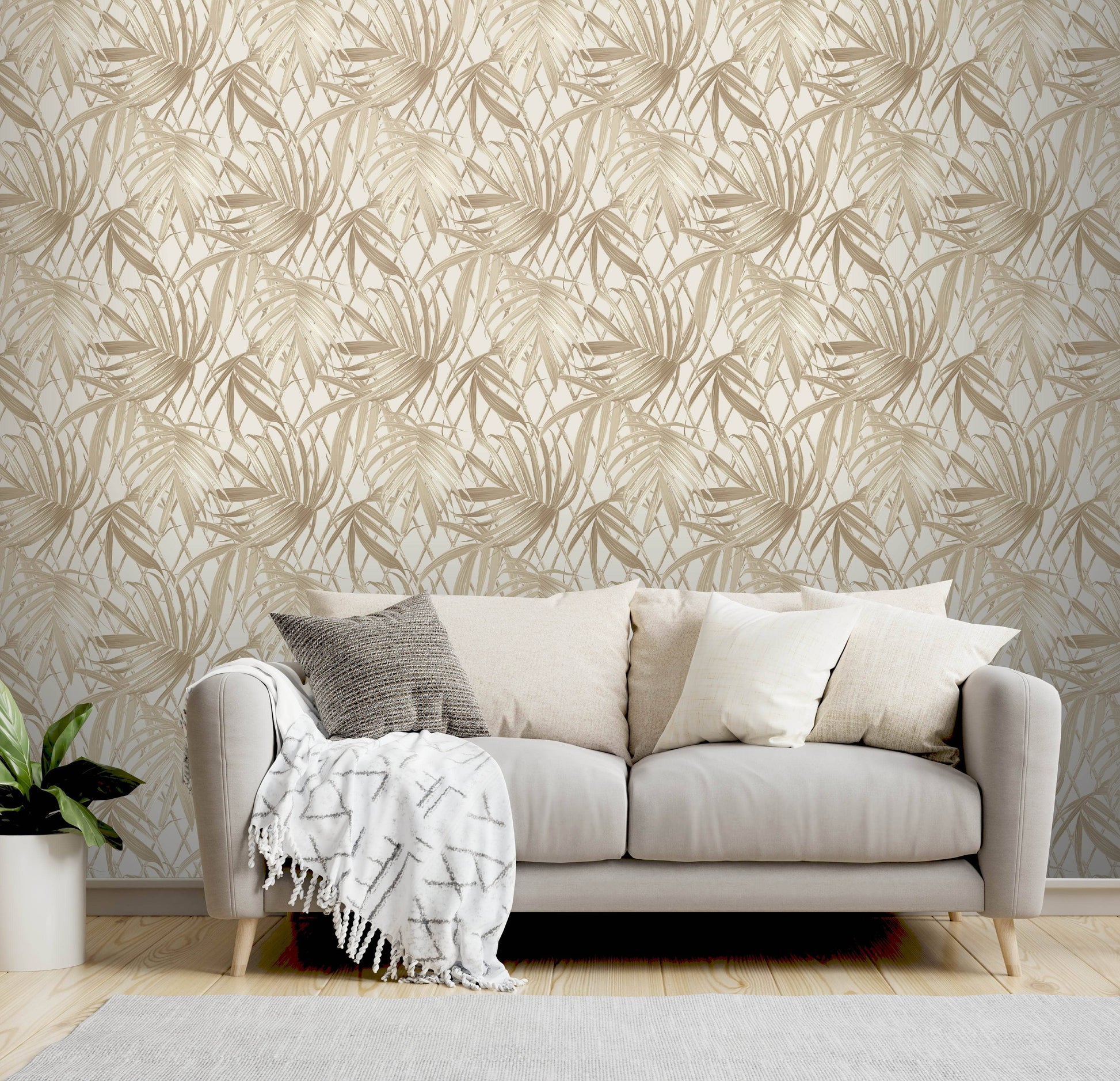 Wallpaper  -  Rasch B31 Paradise Palm Gold Wallpaper - 539578  -  60011355