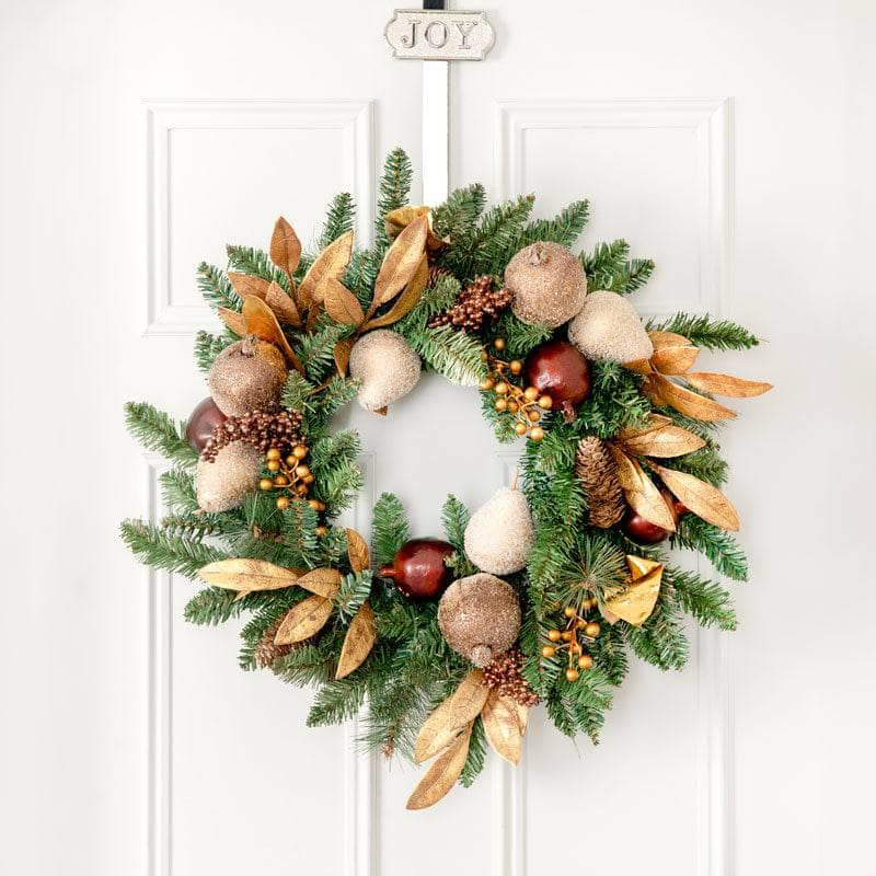 Christmas  -  Bronze & Gold Fruit Wreath - 24"  -  60011514