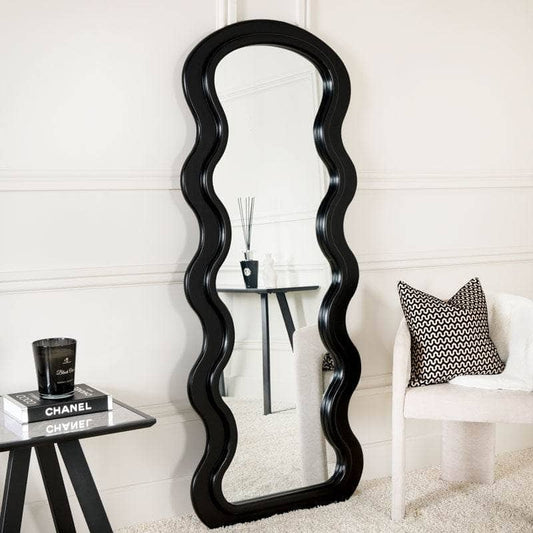 Mirrors - Arched Wave Mirror - Matt Black  -  60011571