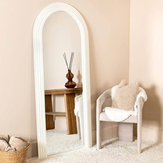 Mirrors  -  Ridged Arch Mirror - Cream  -  60011577