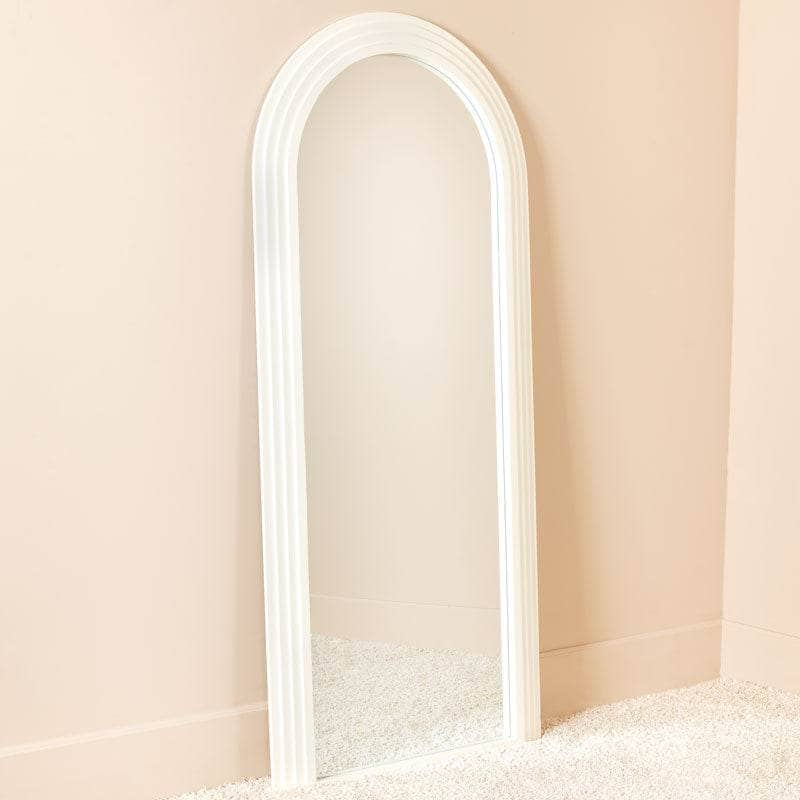 Mirrors  -  Ridged Arch Mirror - Cream  -  60011577