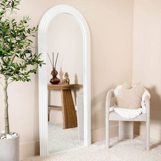 Mirrors  -  Ridged Arch Mirror - Matt White  -  60011578