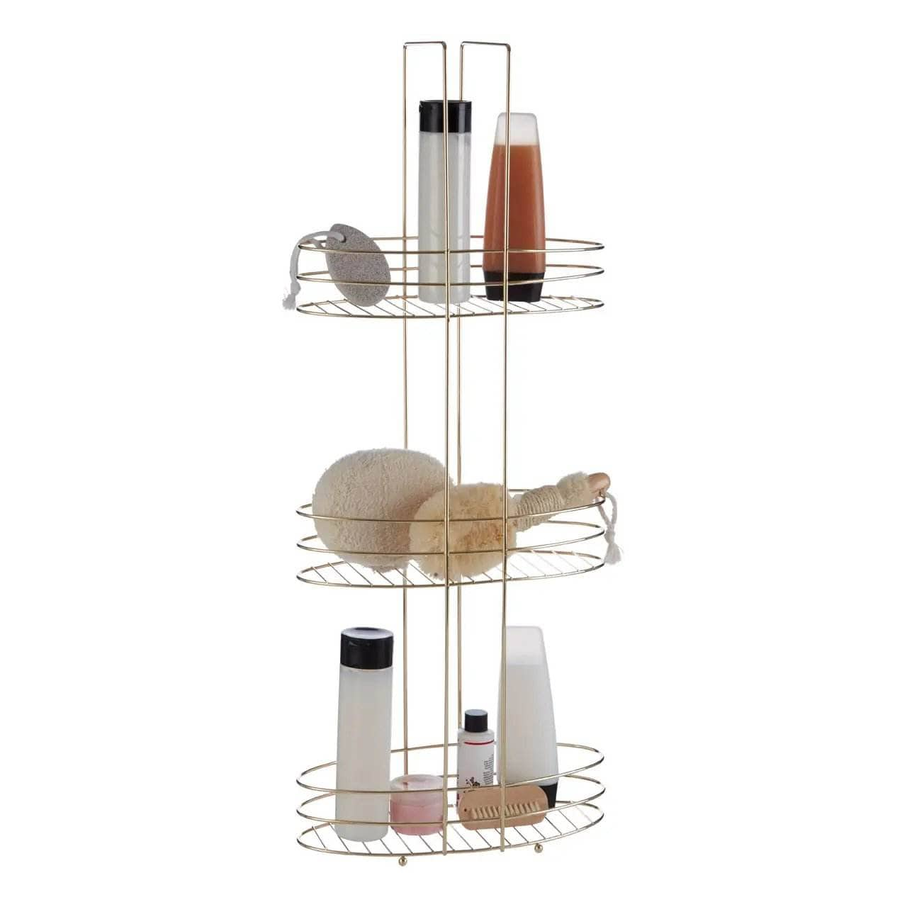 Bathroom  -  Dara 3 Tier Gold Plated Storage Rack  -  60011914