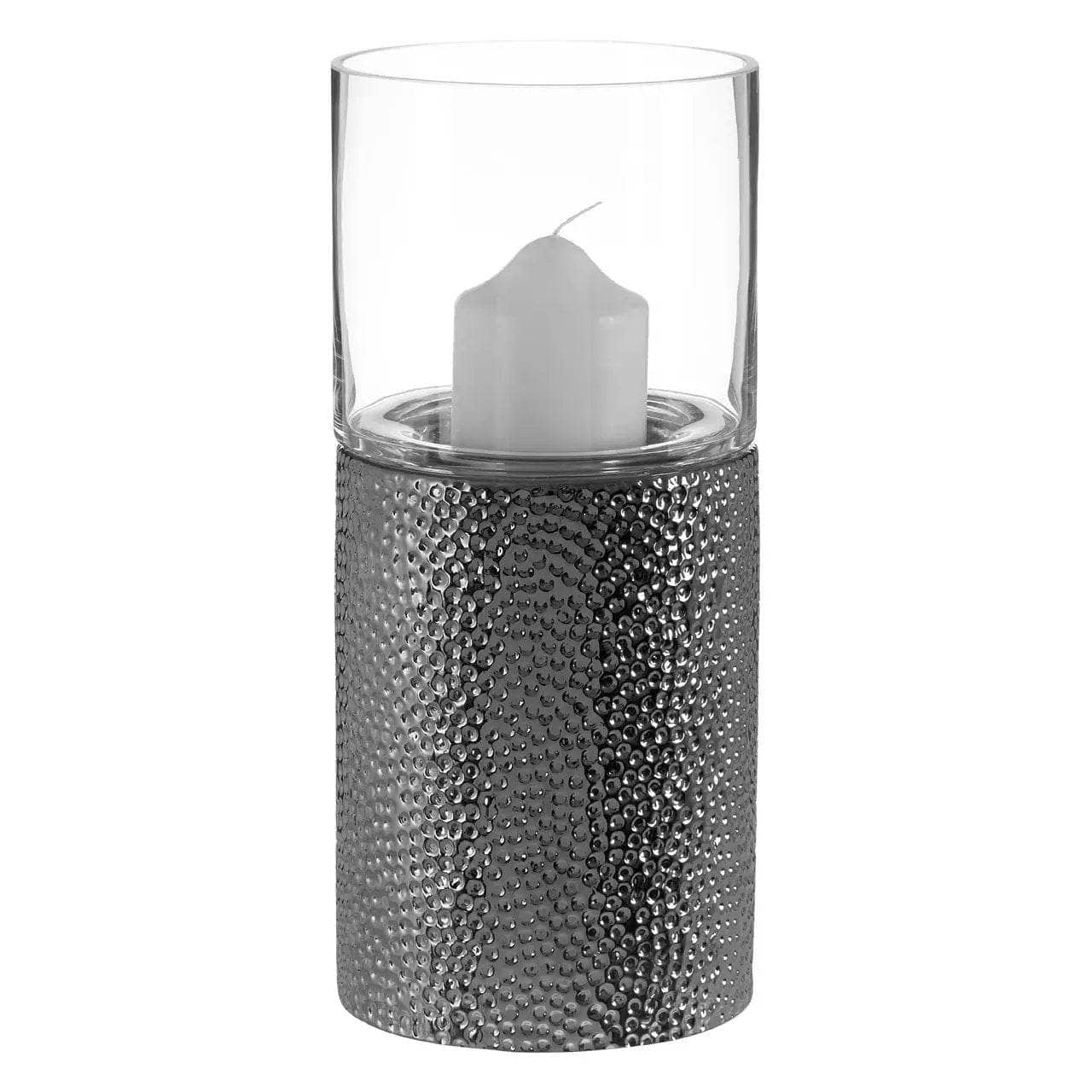 Homeware  -  Martele Small Pillar Candle Holder - Silver  -  60011925