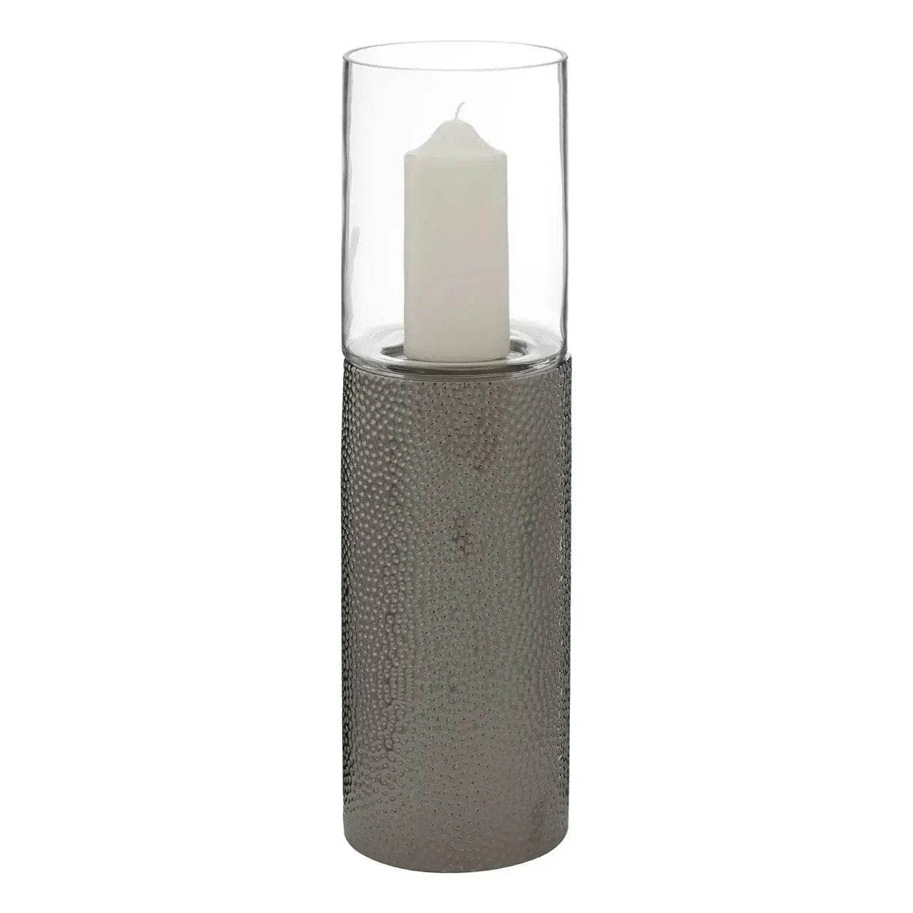 Homeware  -  Martele Medium Pillar Candle Holder - Silver  -  60011926