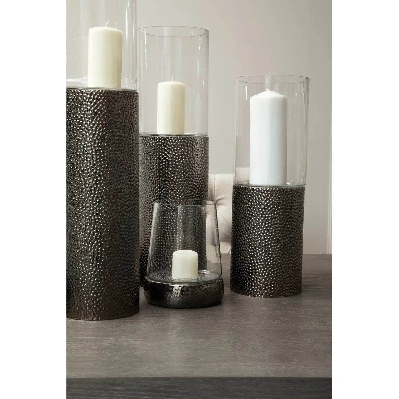 Homeware  -  Martele Medium Pillar Candle Holder - Silver  -  60011926