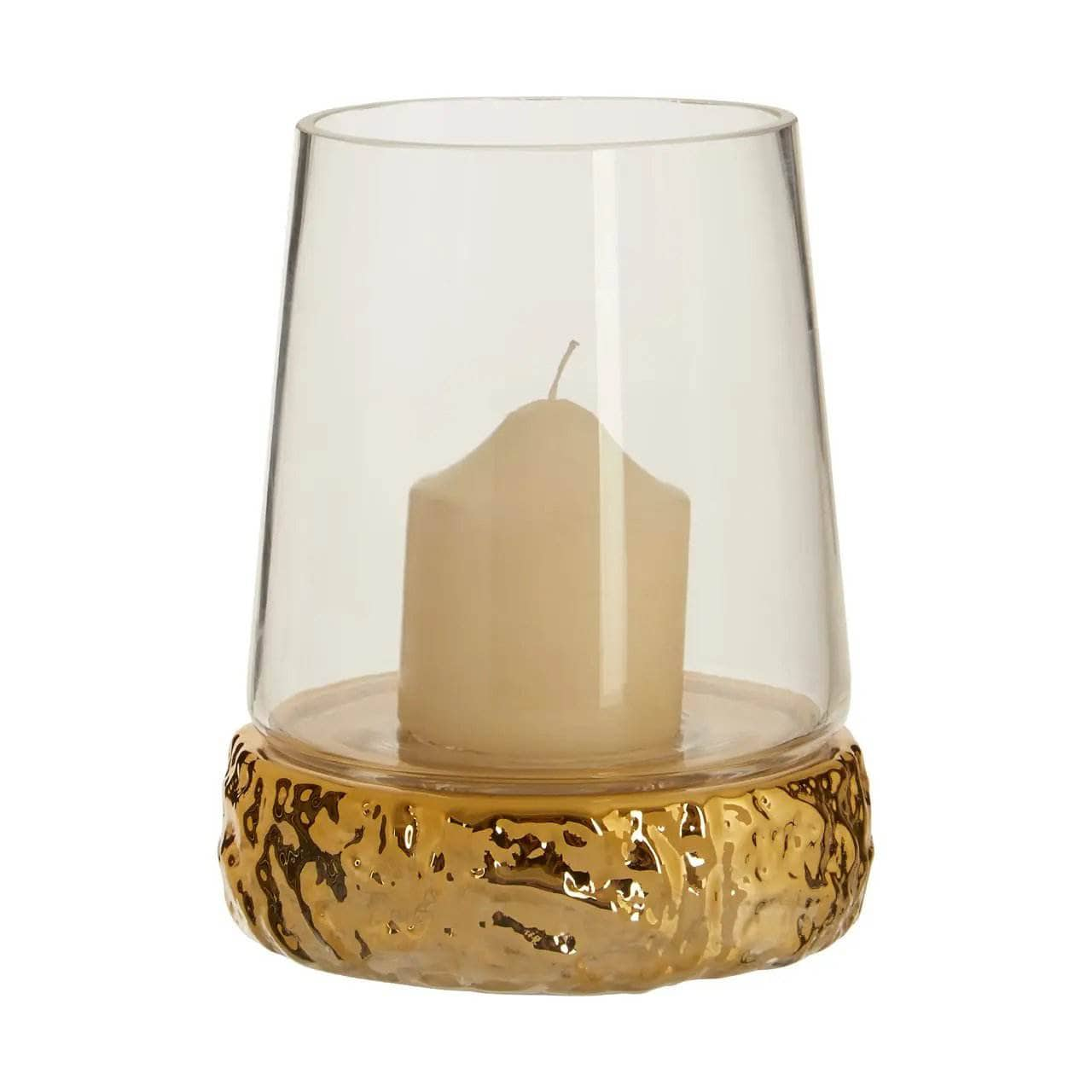 Homeware  -  Martele Small Hurricane Gold Candle Holder  -  60011934