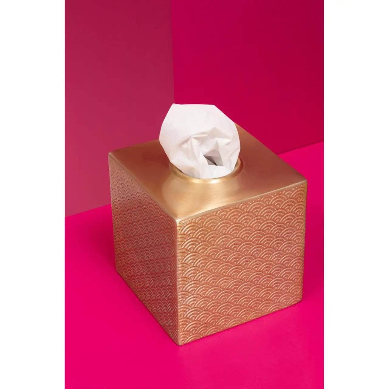 Bathroom  -  Allegra Aluminium Tissue Box - Gold  -  60011939