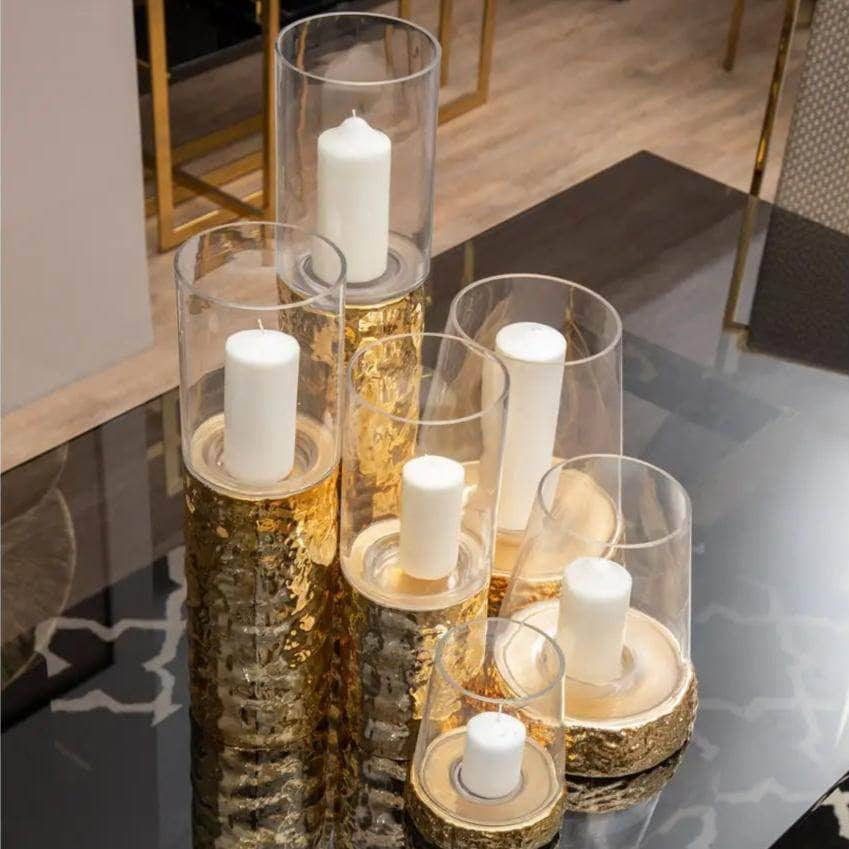 Homeware  -  Martele Medium Hurricane Gold Candle Holder  -  60011948