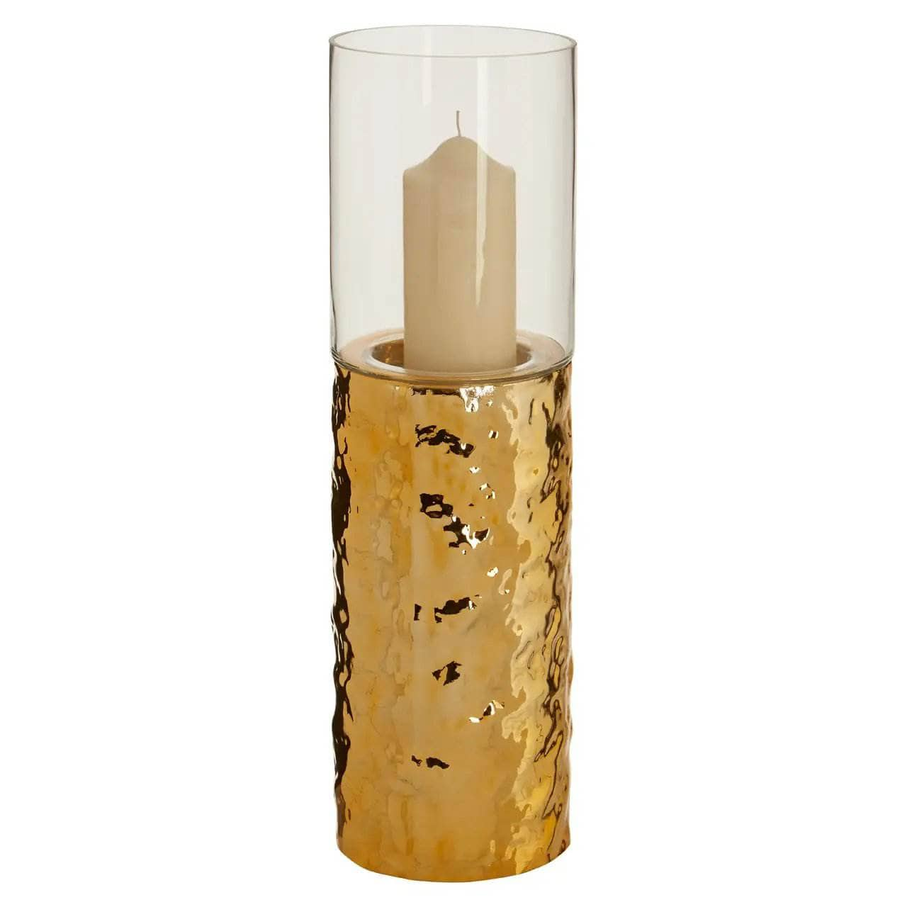 Homeware  -  Martele Medium Pillar Candle Holder - Gold  -  60011951