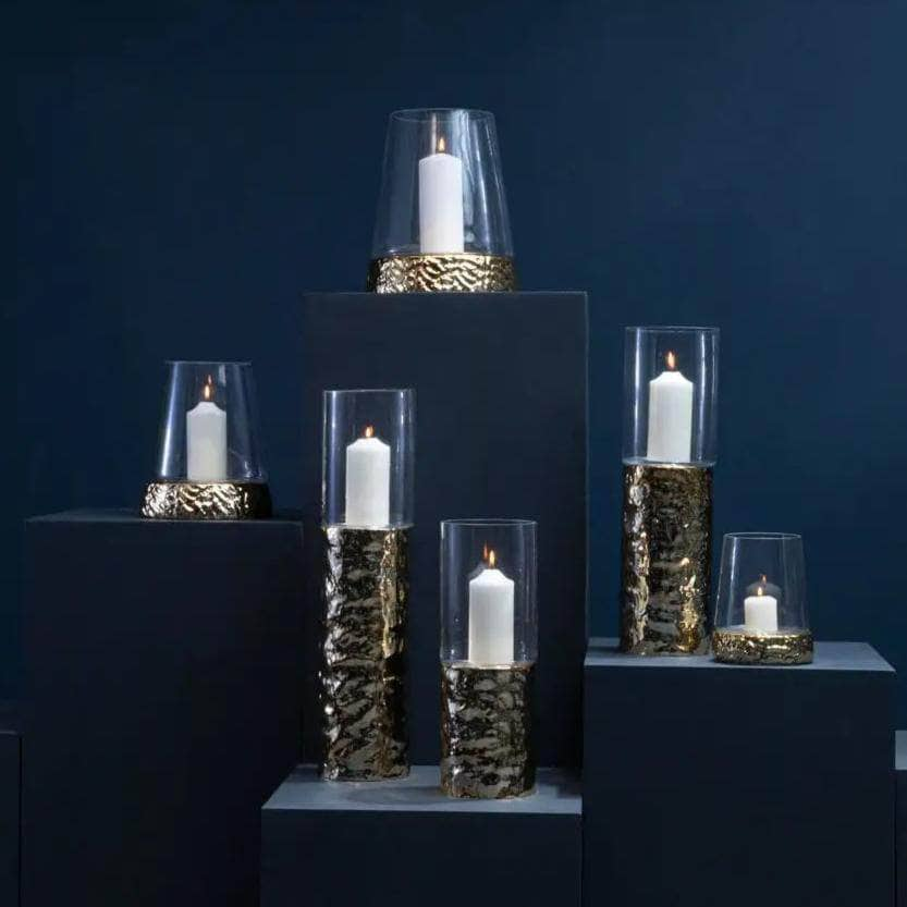 Homeware  -  Martele Medium Pillar Candle Holder - Gold  -  60011951